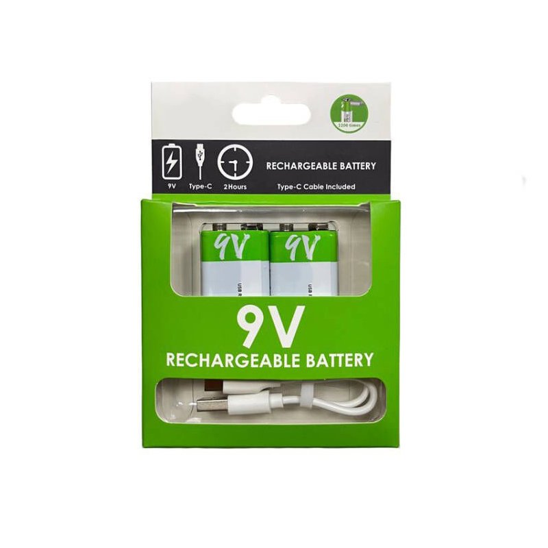 Multi-function Portable USB Rechargeable Battery 650mAh 9V Lithium-Ion Battery Type-C Charging For Home