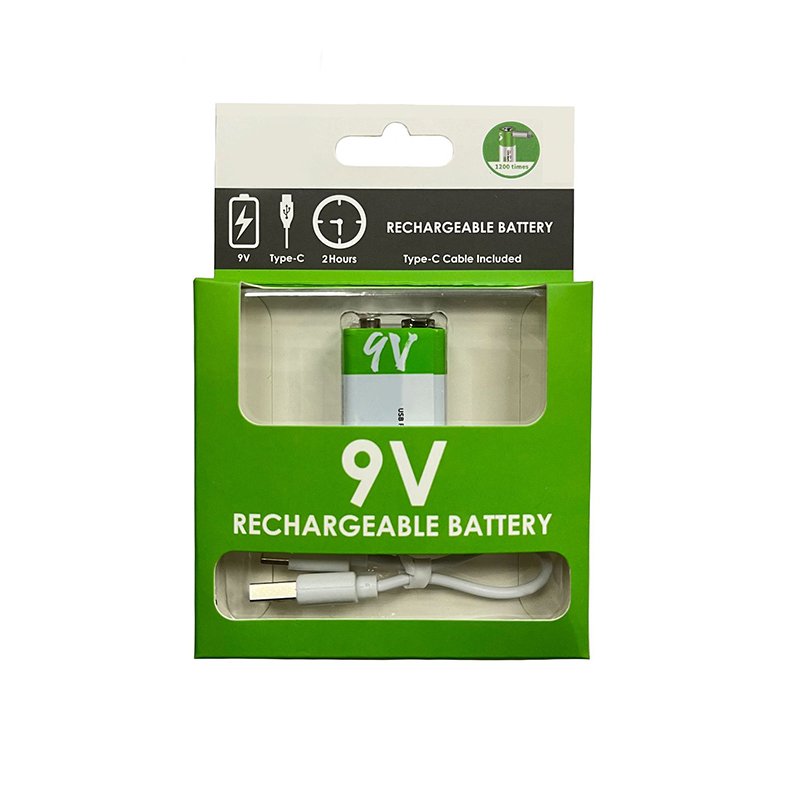 Multi-function Portable USB Rechargeable Battery 650mAh 9V Lithium-Ion Battery Type-C Charging For Home