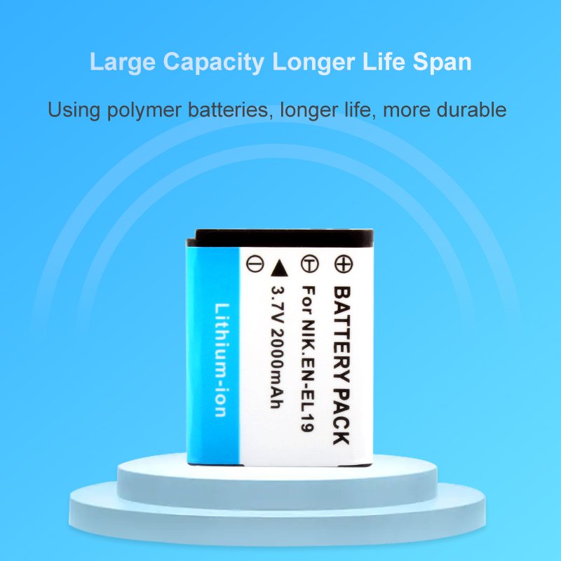 Replacement Lithium Battery EN-EL19 for Nikon Coolpix S32 S33 S100 S2500 S2750 S3100 S3200 S3300 Cameras