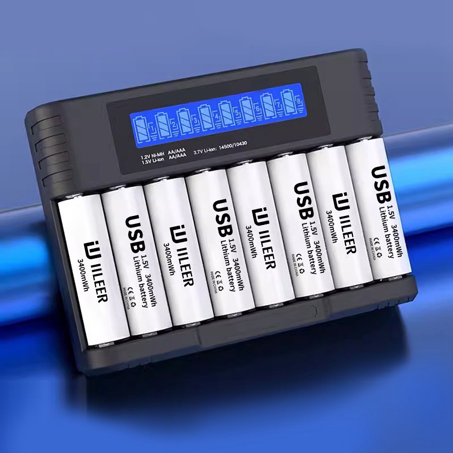 High Quality Cylinder Lithium Battery 1.5V Constant Voltage Charging Set No.7 Rechargeable Battery No.5 for Fingerprint Lock Toy
