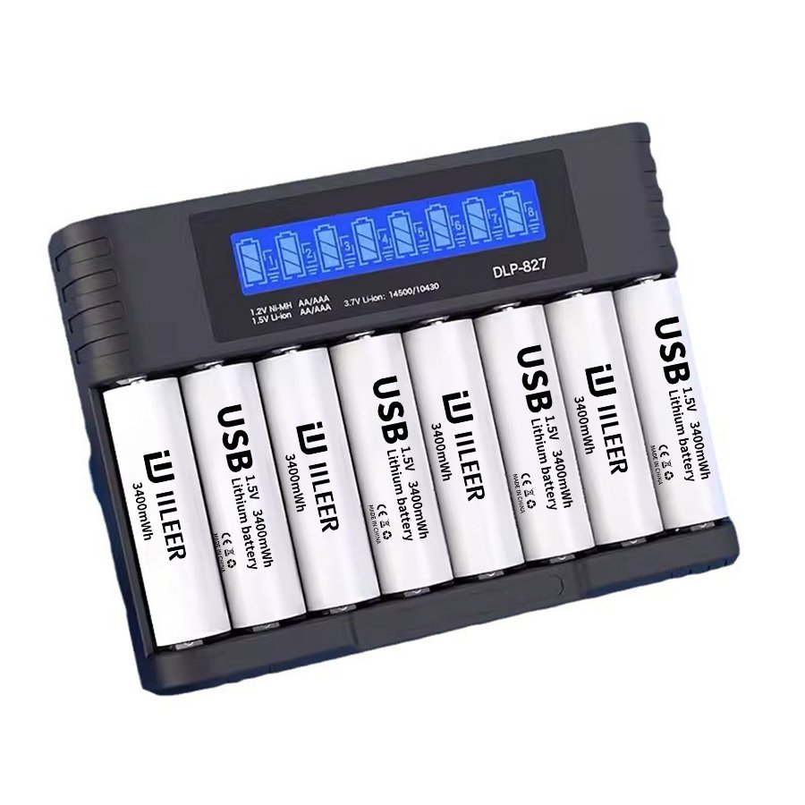 High Quality Cylinder Lithium Battery 1.5V Constant Voltage Charging Set No.7 Rechargeable Battery No.5 for Fingerprint Lock Toy