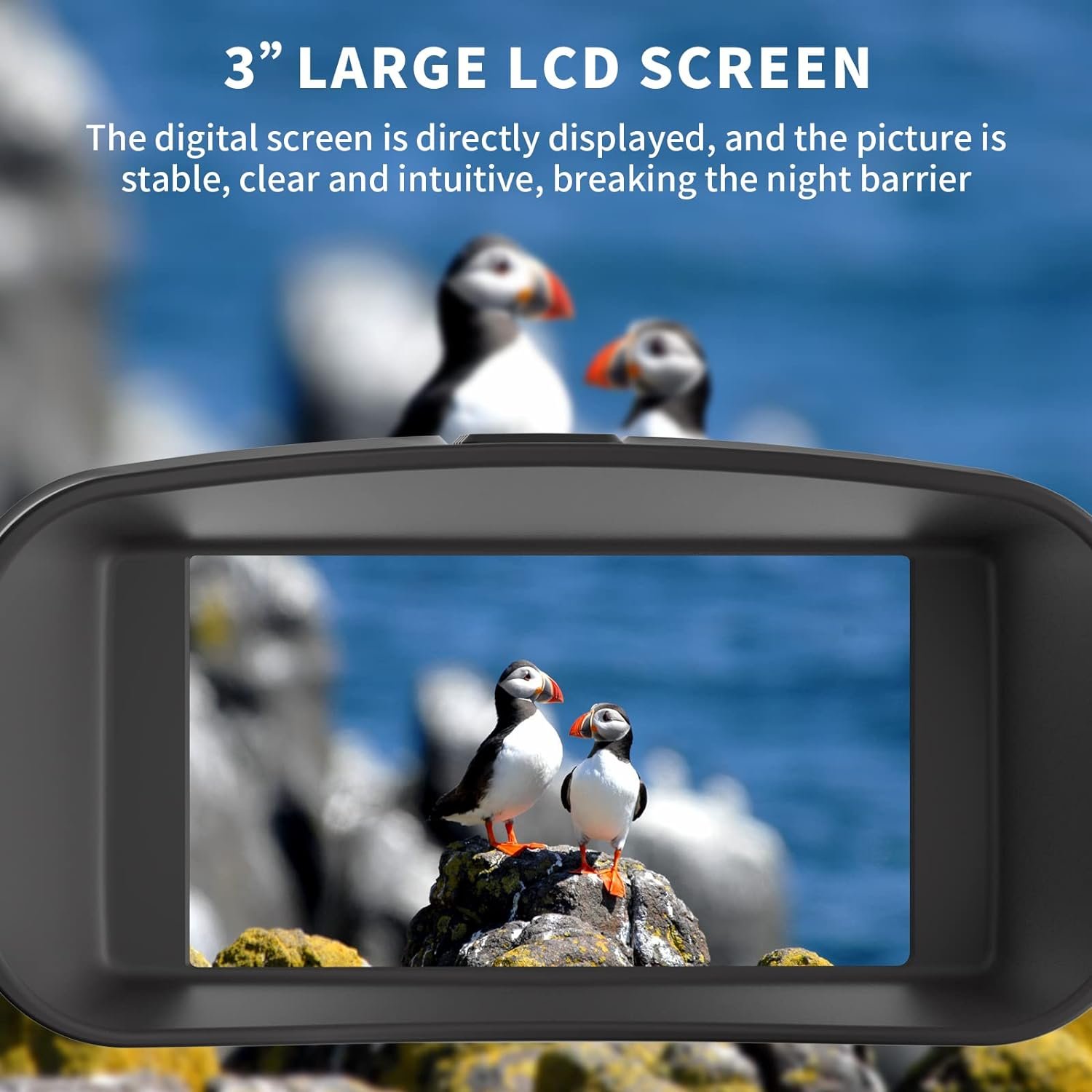 2.7K New Style Night Vision Binoculars 3 Inch Screen Lightweight Telescope 10X Hunting Digital Camera