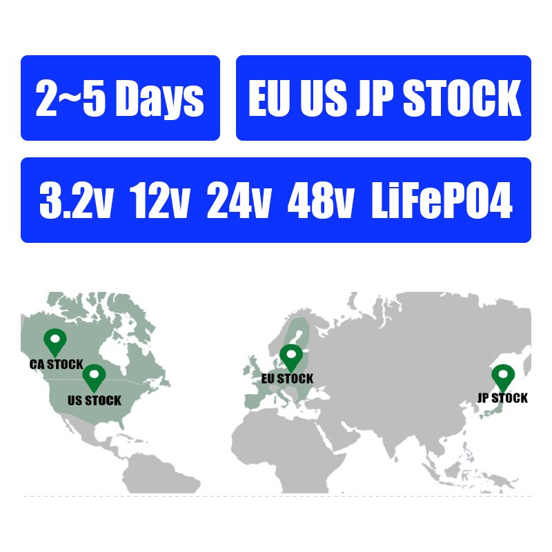 EU Srock 340Ah LiFePO4 Battery 3.2V 320Ah 314Ah Grade A LFP AKKU Cell US for EV RV Camping Car Solar Power Energy Storage System
