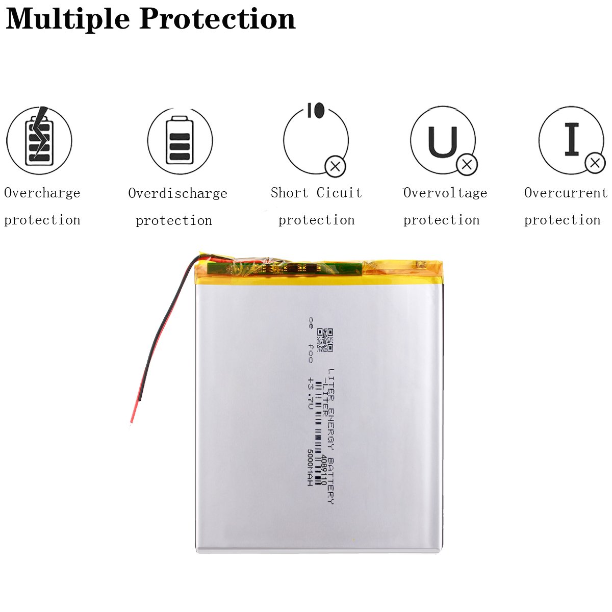 4089110 3.7V 5000mah Lithium Polymer Rechargeable Battery Liter Energy Battery Soft Package Seiko