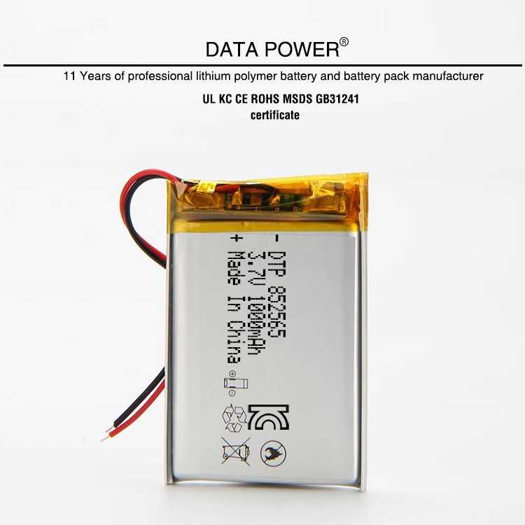102050 553450 Smart Watch Li-Ion Lipo Rechargeable Battery 3.7 V 1000mah Lithium Polymer Battery