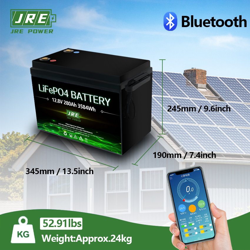 LiFePO4 12.8V 280Ah 3584Wh Caravan battery RV battery With Alam Buzzer For Camping UPS Battery With Australian Regulations