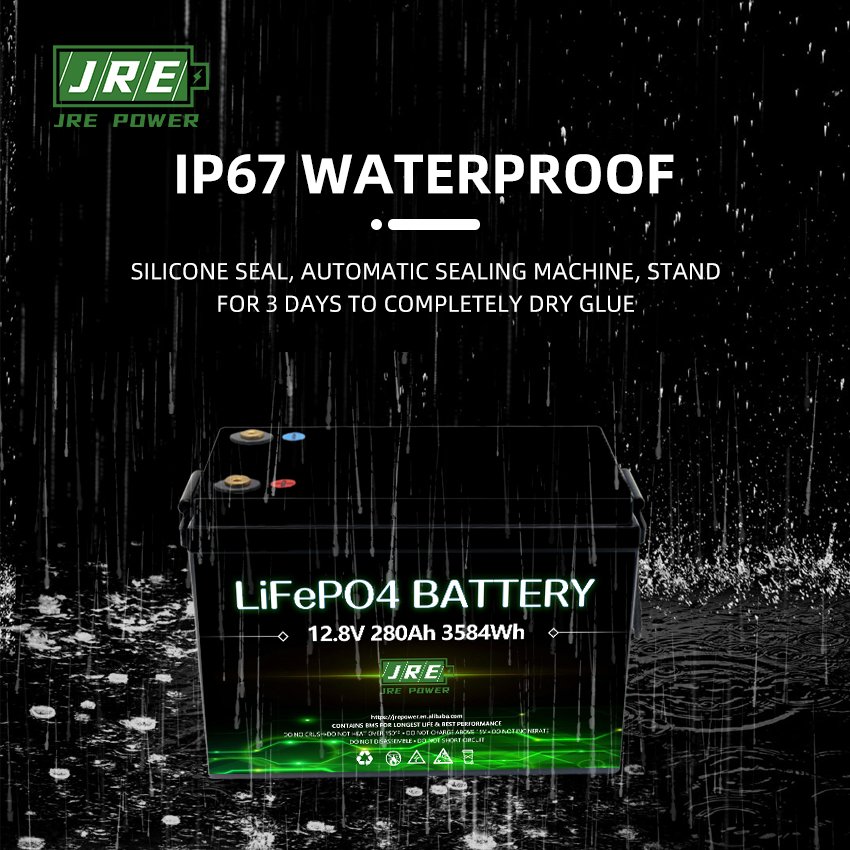 LiFePO4 12.8V 280Ah 3584Wh Caravan battery RV battery With Alam Buzzer For Camping UPS Battery With Australian Regulations