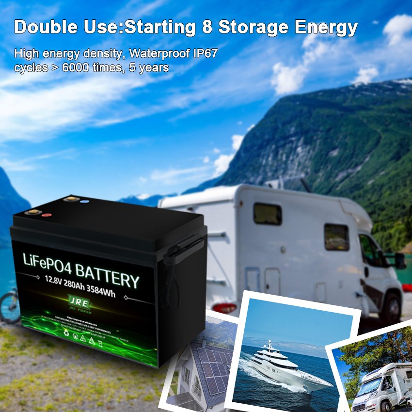 LiFePO4 12.8V 280Ah 3584Wh Caravan battery RV battery With Alam Buzzer For Camping UPS Battery With Australian Regulations