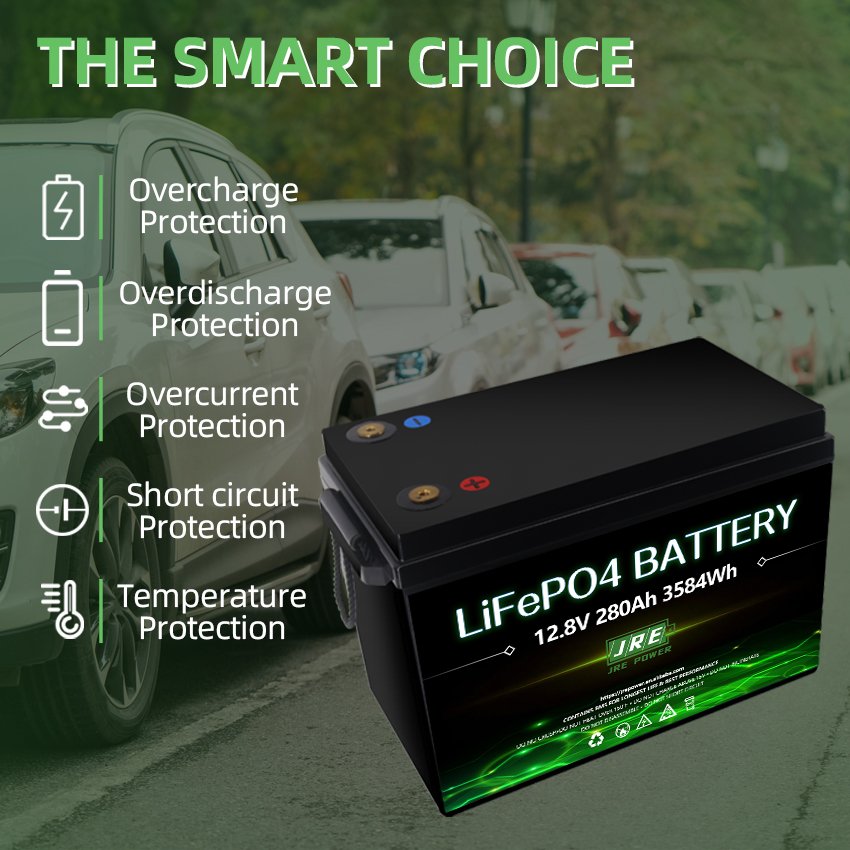 LiFePO4 12.8V 280Ah 3584Wh Caravan battery RV battery With Alam Buzzer For Camping UPS Battery With Australian Regulations