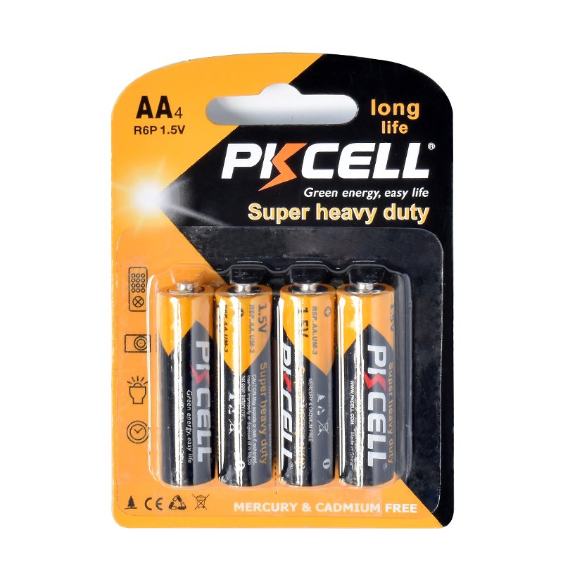 PKCELL brand or OEM non rechargeable dry cell battery aa size 1.5v r6p batteries