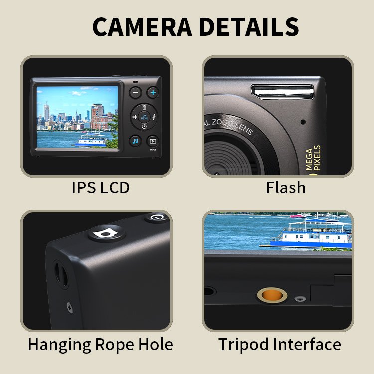 Portable Landscape 64 Megapixel Compact Camera Students Take Pictures With Small High-Definition Digital Beginner Camera