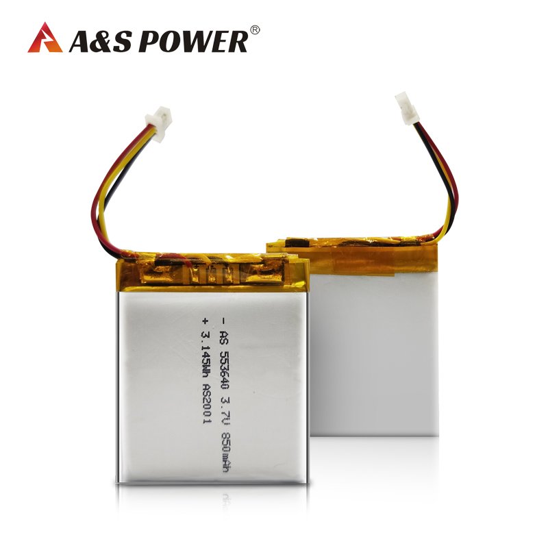 High quality Rechargeable lithium UL2054/CB/KC/UN38.3 Certified 553640 3.7v 850mAh li polymer Lipo battery