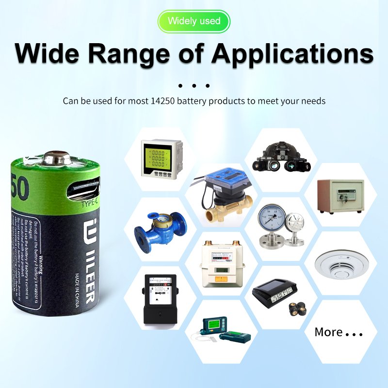 Good Quality 1036mWh 14250 Lithium Rechargeable Battery 3.7V 280mAh 1200 Cycles With Type C Port for Flashlight