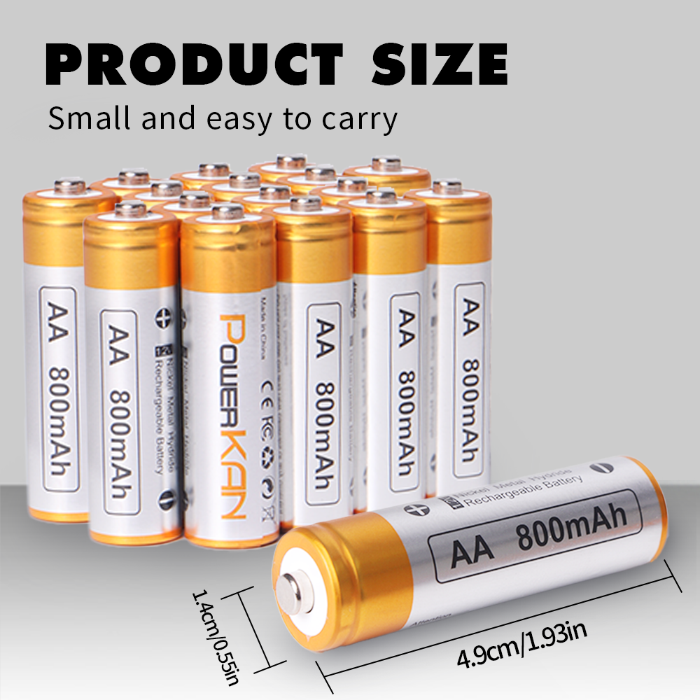 High Capacity 800mAh 1.2V AA Rechargeable 3.7V NiMH Digital Battery for Camera Gaming & Karaoke Microphone Use in Stock!