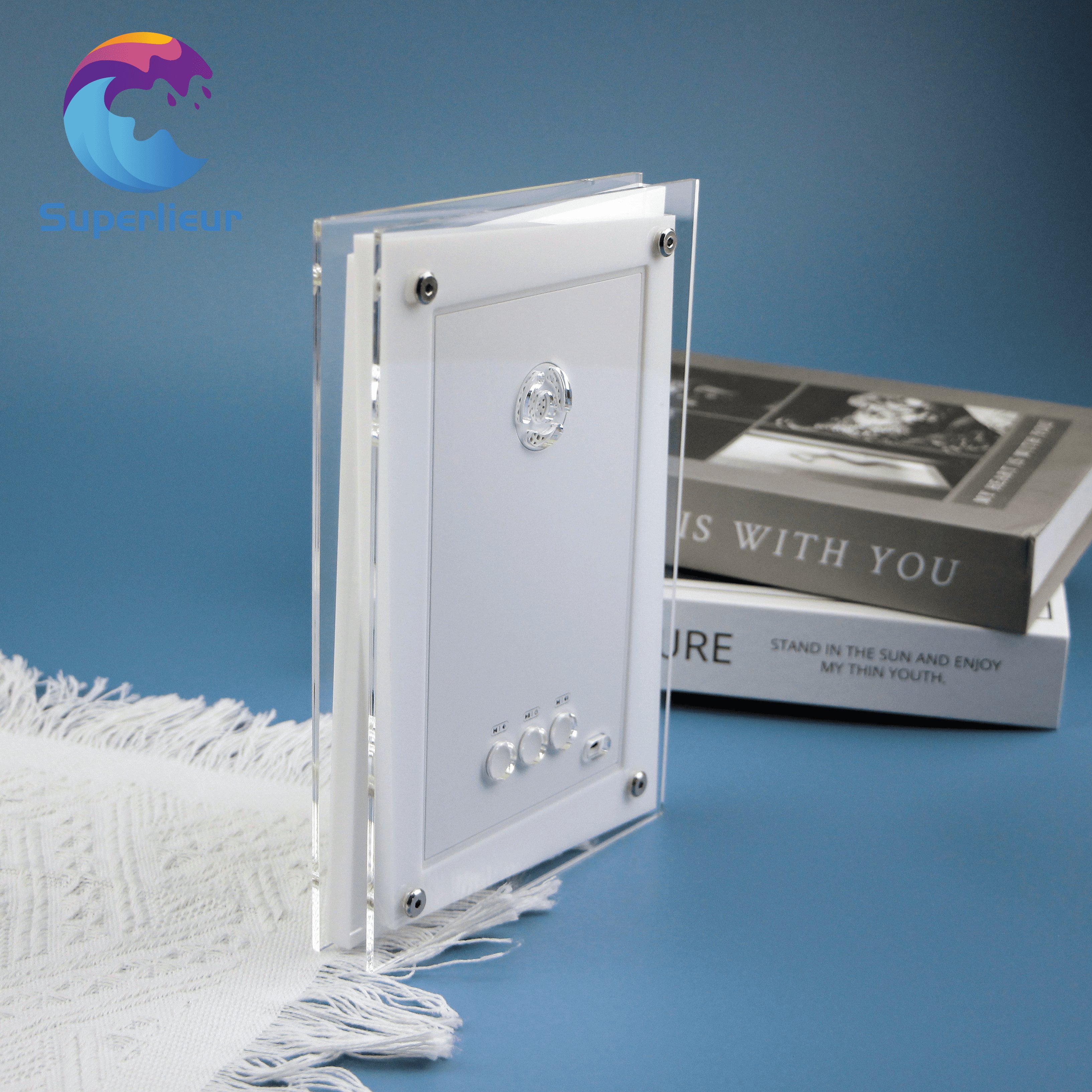 Superlieur Motion Video 7 Inch Battery Electric Acrylic Digital Photo Best Friend Motion Video Frame Gifts