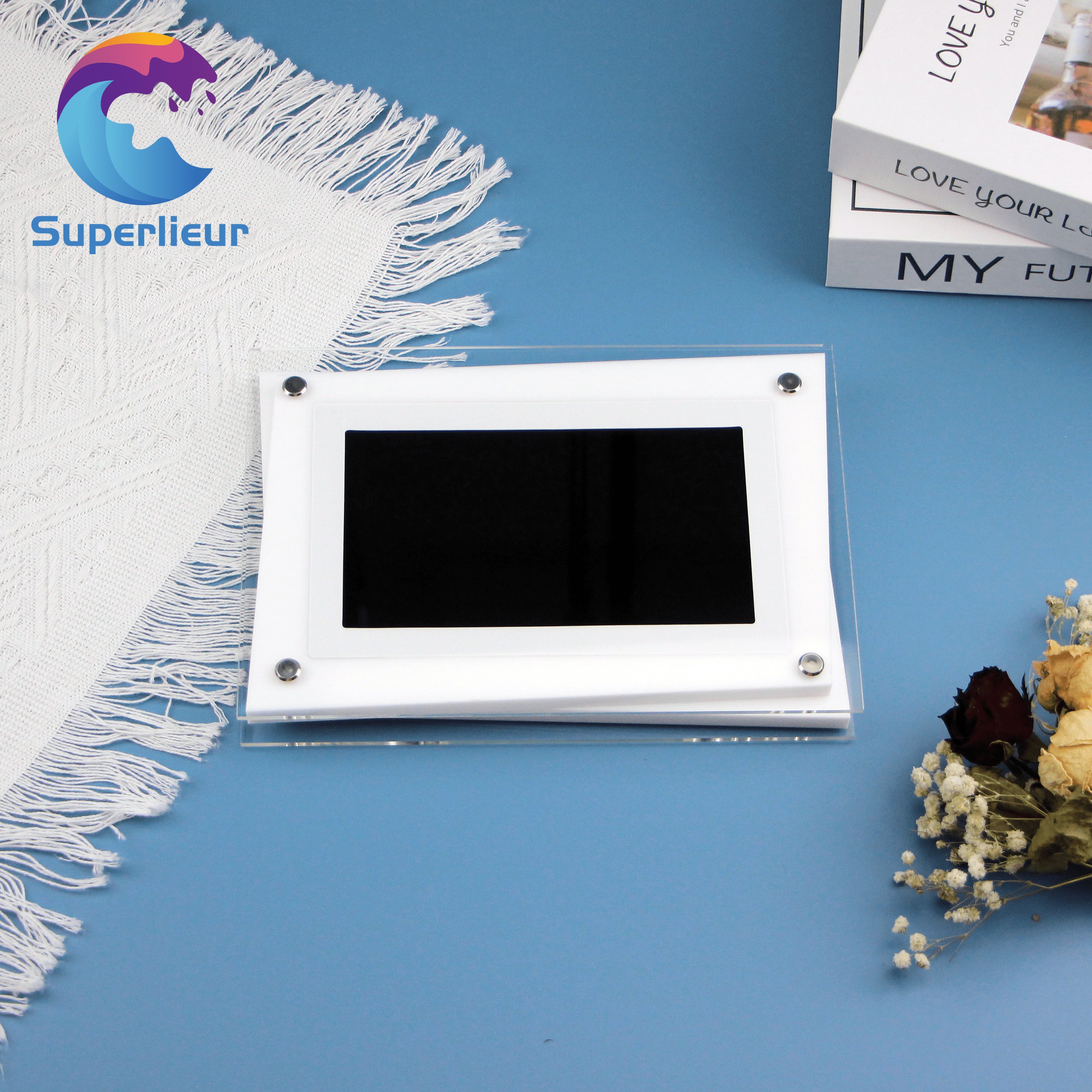 Superlieur Motion Video 7 Inch Battery Electric Acrylic Digital Photo Best Friend Motion Video Frame Gifts
