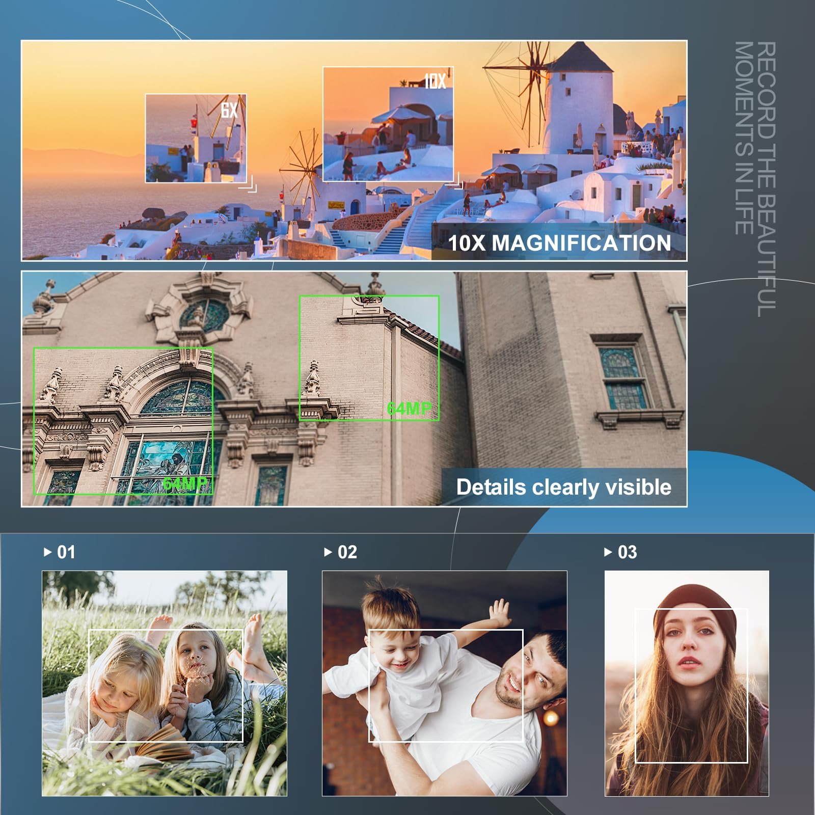 Digital Camera, 4k & 64MP Photography Camera, Video Camera, 40X Zoom Vlogging Camera for YouTube, with Flash