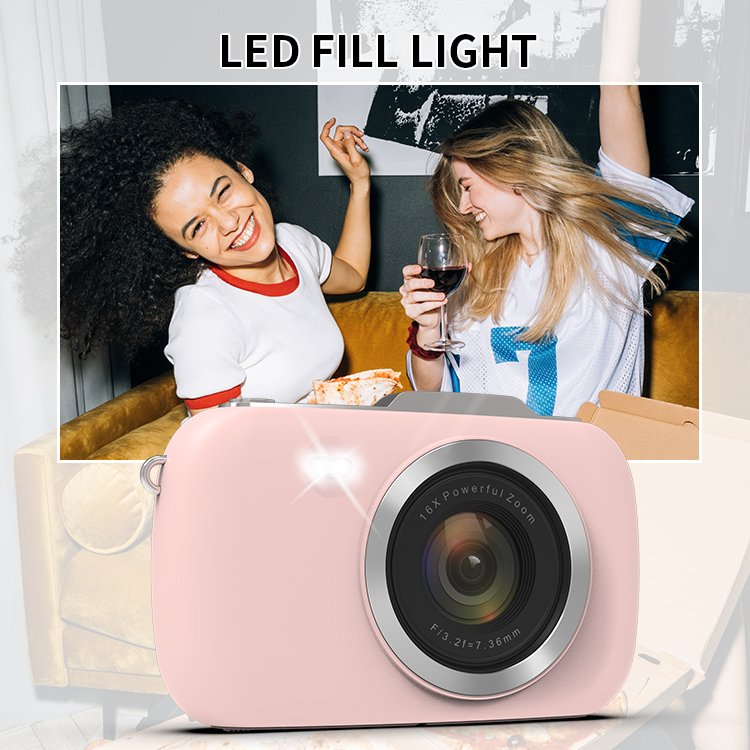 New student children gift camera for 4k/30fps video shooting 64mp photo travel small mini compact kids 18x zoom digital camera