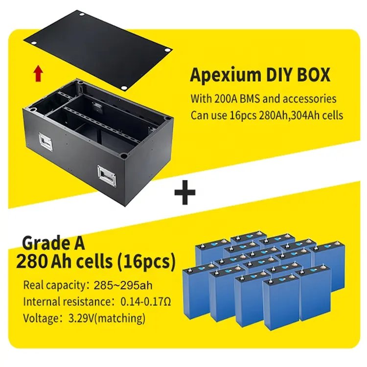 Grade A 280Ah 8000cycle Lifepo4 Lithium CATL EV LF280K 3.2V 310Ah Prismatic LFP Cells 12V 24V 48V Off Grid Solar Energy Battery