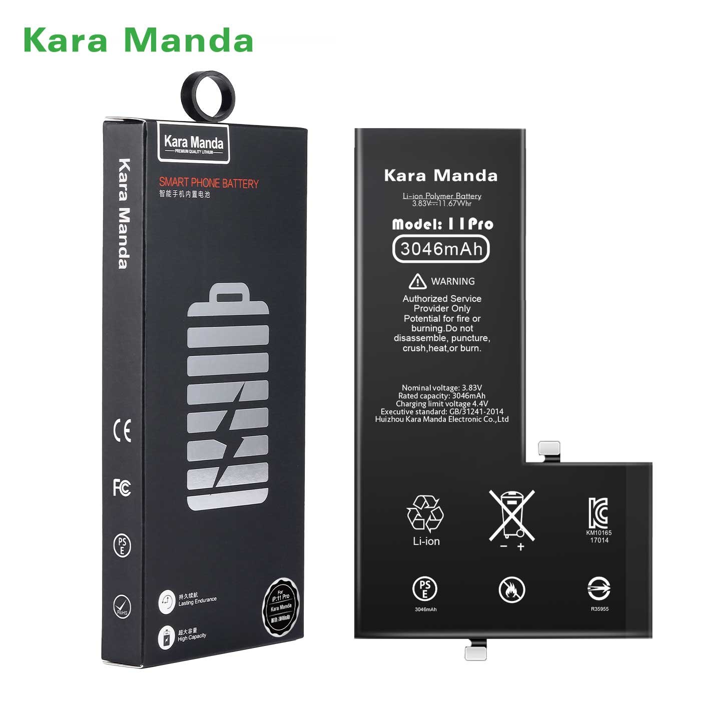 Kara Manda High Quality Digital Batteries Used Cell Lithium Polymer Phone Replacement Battery For iPhone 11 Pro Battery