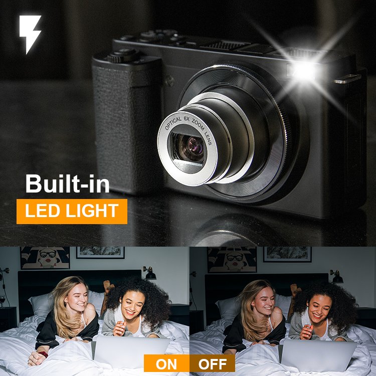 Custom portable 6x zoom optical digital high-definition camera video 4k full hd photography with retractable camera lens