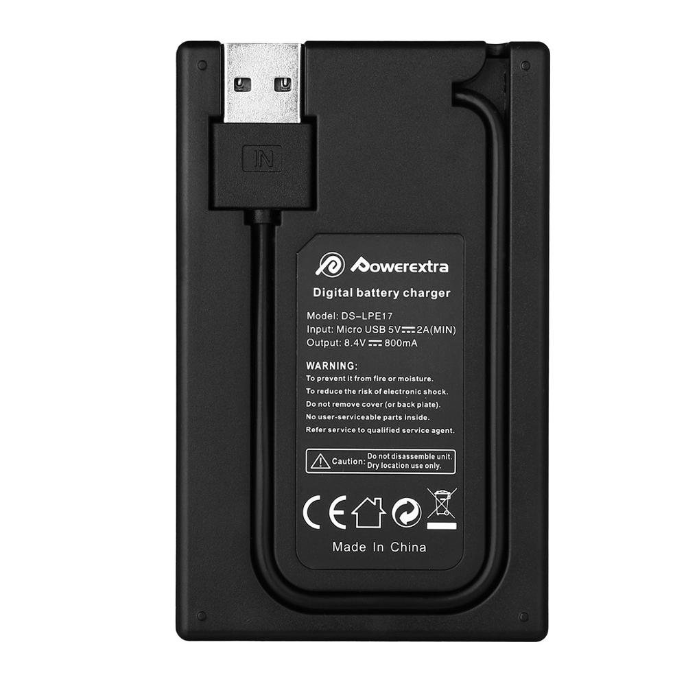Powerextra LP-E17 USB 1350mAh 7.2v Rechargeable Lithium ion Battery Charger Set For Canon Rebel SL2 T6i M3 200D KISS X8i Camera