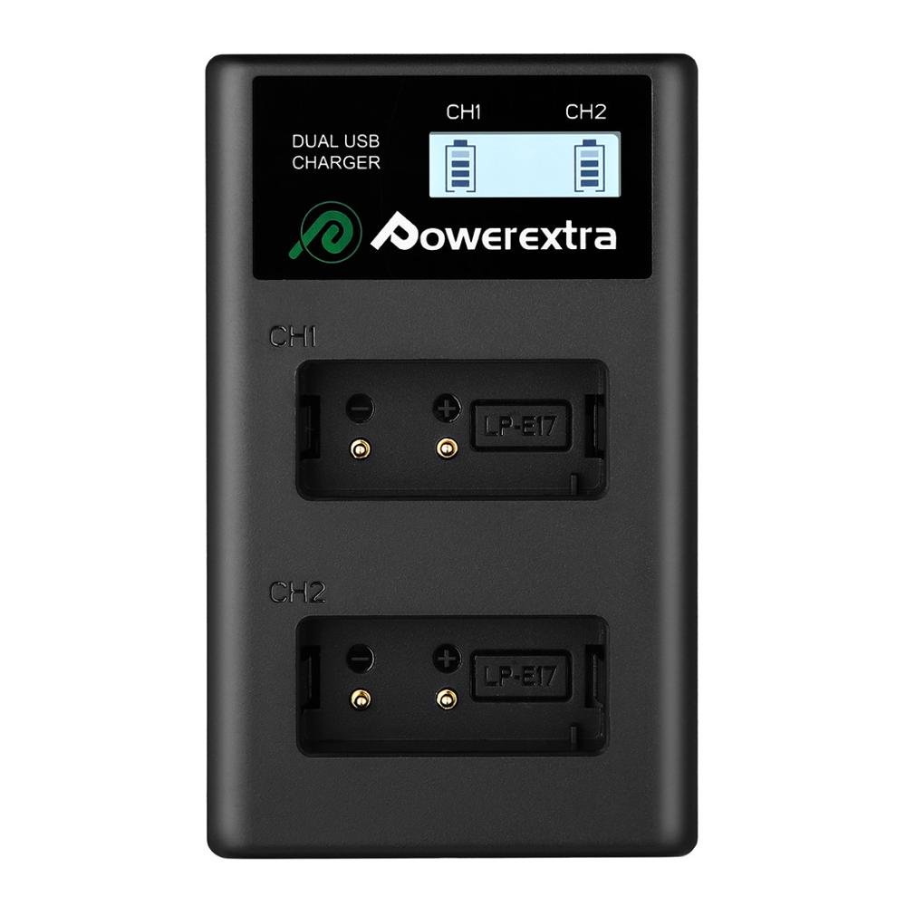 Powerextra LP-E17 USB 1350mAh 7.2v Rechargeable Lithium ion Battery Charger Set For Canon Rebel SL2 T6i M3 200D KISS X8i Camera