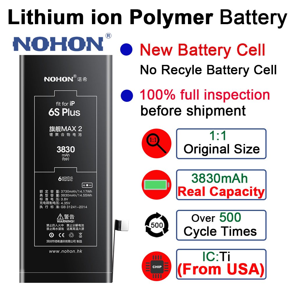 high capacity 3830mAh 7plus digital 6slp Se 2 x batteries health 100% no erro mobile phone battery for iphone 6s plus 6 7 8 5s