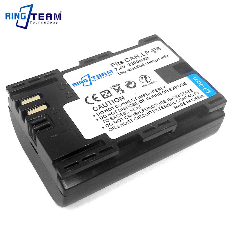 Lithium Battery Lp-e6 Cameras Digital Battery LP-E6 for Canon EOS R7 5D 5D2 5DS R Mark II 2 III 3 6D 6D2 60D Black Stock