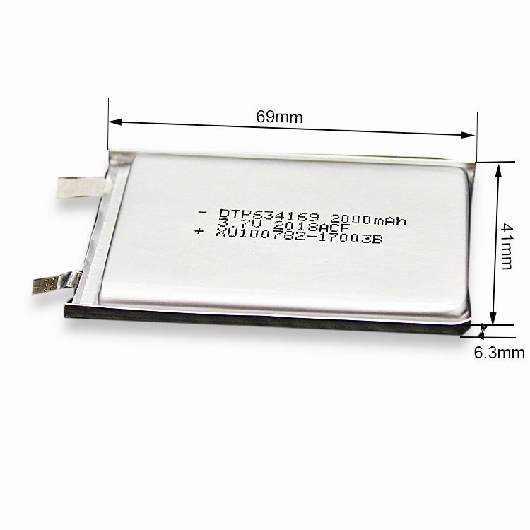 kc certification battery 7.4Wh 634169 3.7V 2000mAh lithium polymer battery