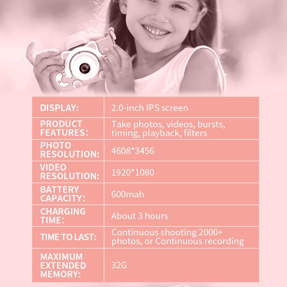 X2C 2 Inch IPS Screen Kids Camera Mini Digital Camera Built-in Battery With Dual Camera Children Toys Gift