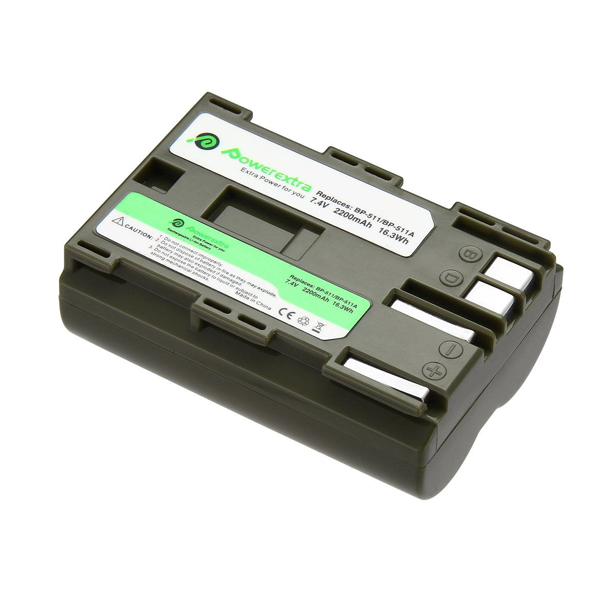 Powerextra Long Lasting 2200mAh 7.4V Replacement Camera BP511 Lithium ion Rechargeable Battery For Canon Digital Cameras