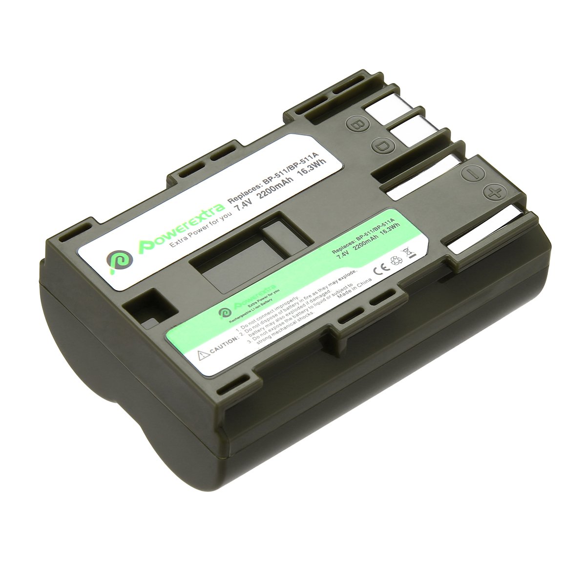 Powerextra Long Lasting 2200mAh 7.4V Replacement Camera BP511 Lithium ion Rechargeable Battery For Canon Digital Cameras