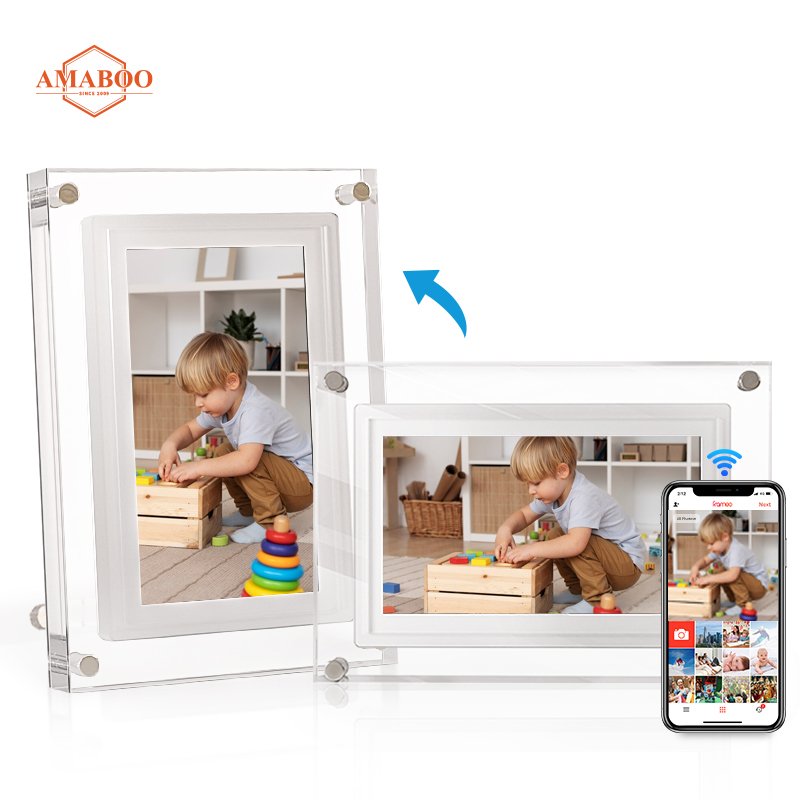7 Inch IPS Lcd Screen Video Photo Display Art Nft Acrylic Digital Photo Picture Frame 4GB Memory with Battery