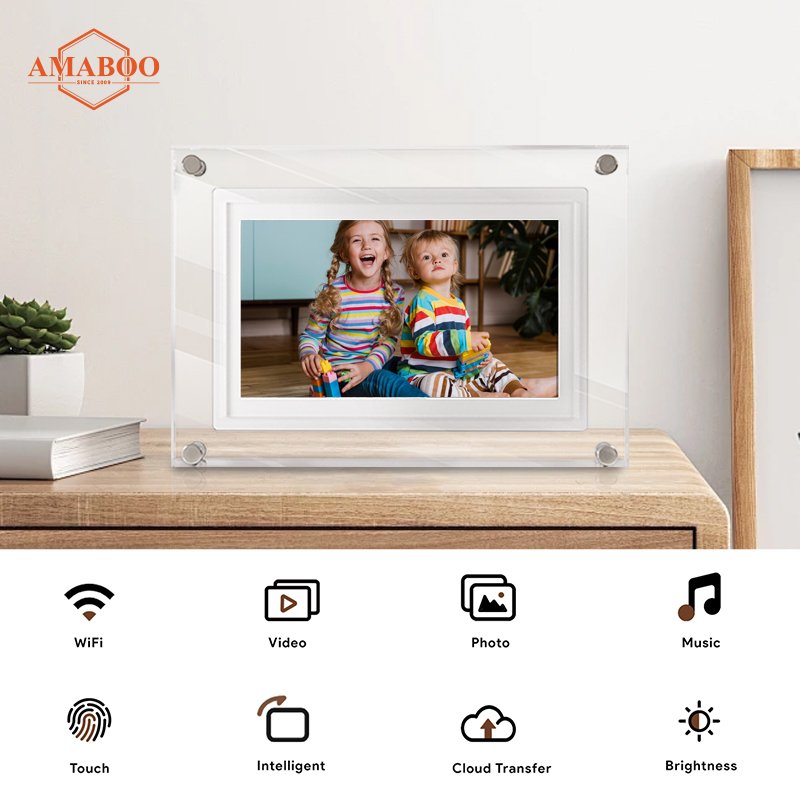7 Inch IPS Lcd Screen Video Photo Display Art Nft Acrylic Digital Photo Picture Frame 4GB Memory with Battery