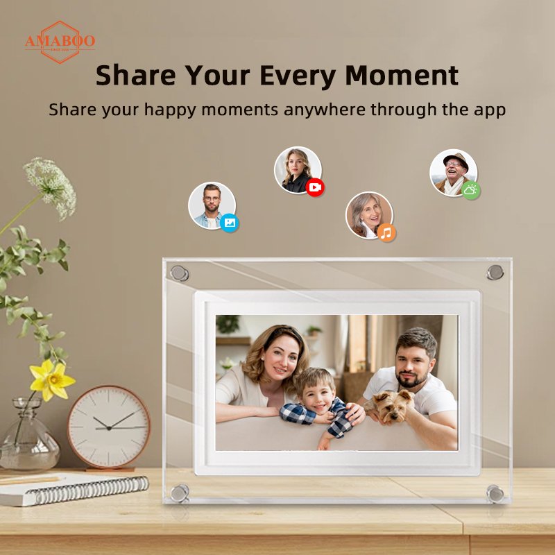 7 Inch IPS Lcd Screen Video Photo Display Art Nft Acrylic Digital Photo Picture Frame 4GB Memory with Battery