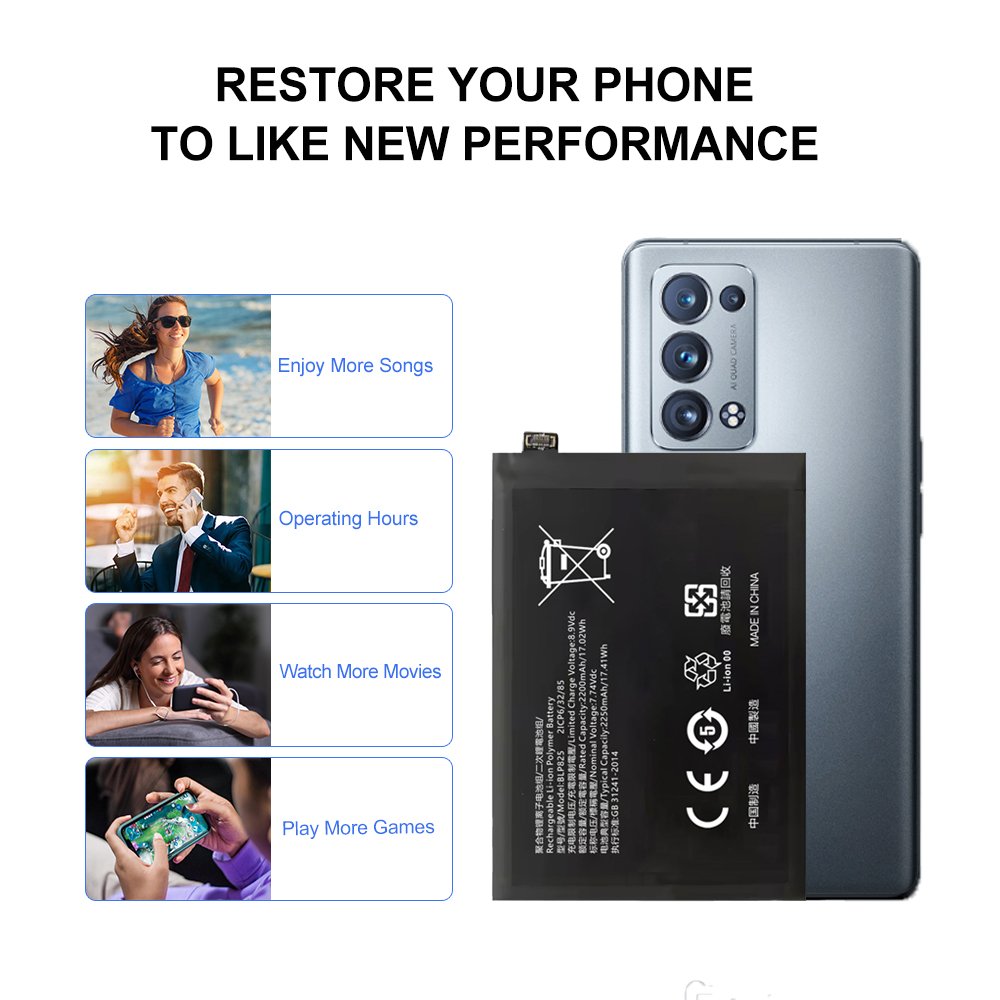 BLP825 Mobile Phone Digital Batteries Battery For OPPO Reno 5Pro+ / Reno 6Pro+