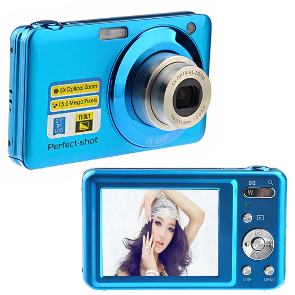 Digital Camera Made in China with MAX.15 MP 5MP CMOS sensor 5X optical zoom 4X digital zoom