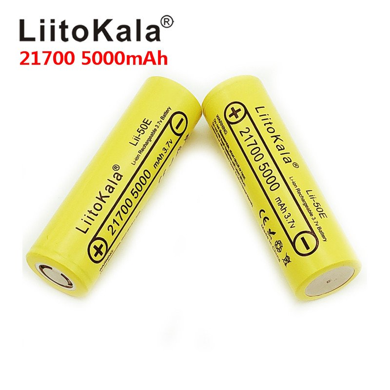 LiitoKala lii-50E 21700 5000mah Rechargeable Battery 3.7V 5C discharge High Power batteries For High-power Appliances