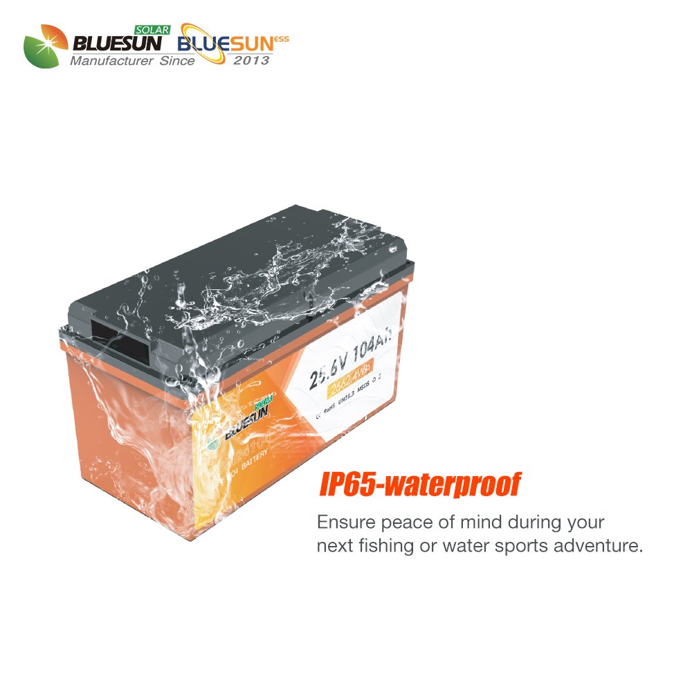 Bluesun stocked 12v 12.8v lithium battery 100AH 104AH pack solar lithium battery for solar system