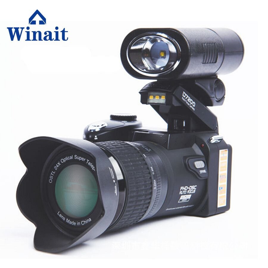 Winait New Dslr D7200 Digital Camera With 24X Optical Zoom 3 Inch Tft Color Screen Dual Power Mode