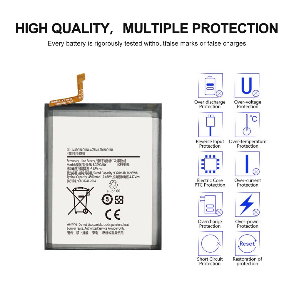 Original Li-ion Mobile Phone Digital Battery for Samsung 4500mAh EB-BG990ABY