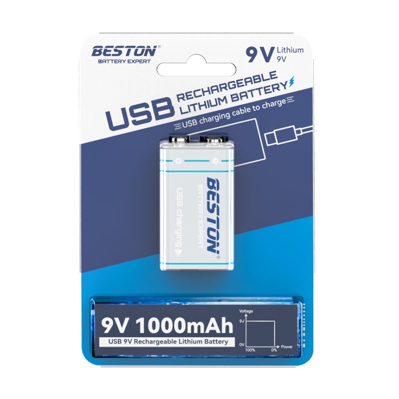 USB-C Input 9V Li-ion 100mAh Rechargeable Battery for Digital Cameras, Handheld GPS Devices,Toys