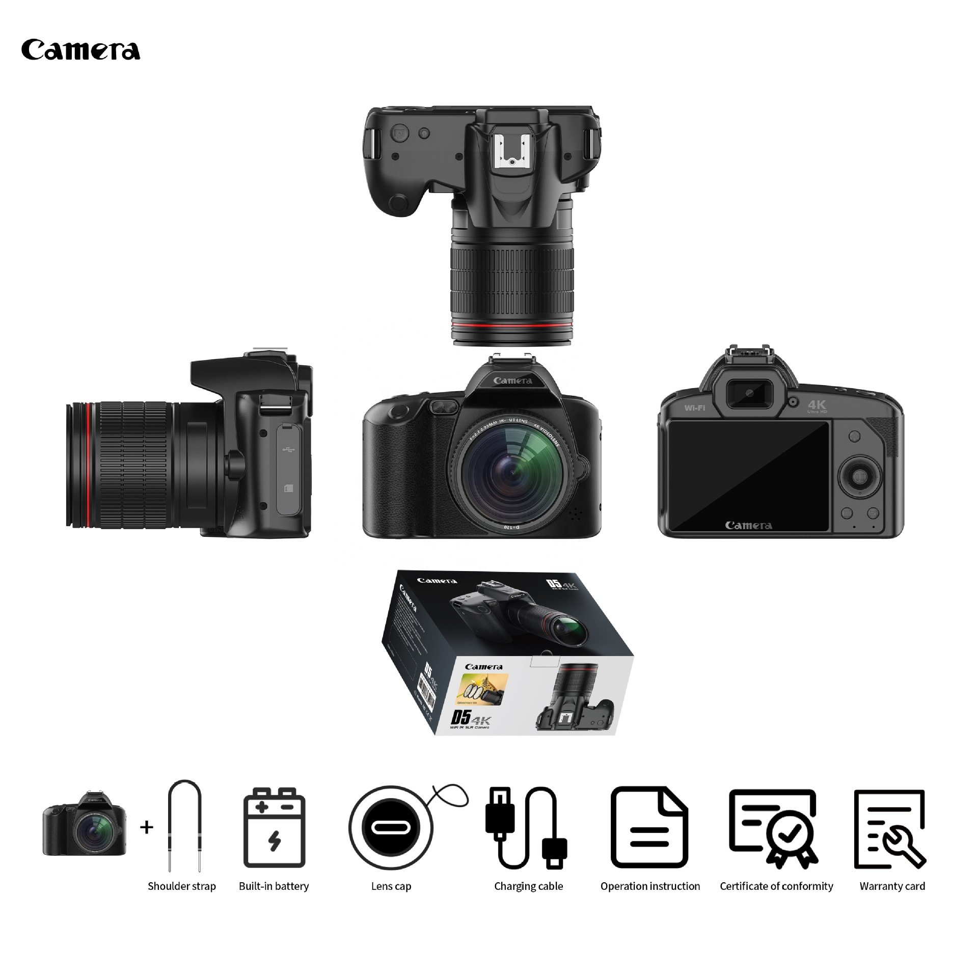Wholesale 2024 Latest Hot Sale 16X Zoom 64 Megapixel Cameras 4K HD Professional Digital DV Camera Low Price For Kids & Adults