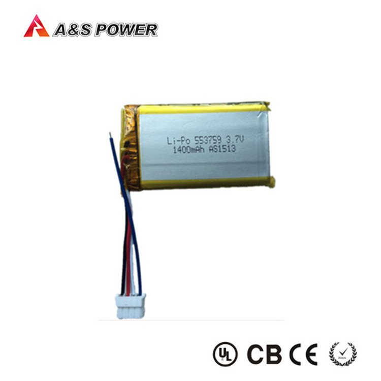 Manufacturer Polymer Lithium Battery 553759 Lipo Battery 3.7V 1300mAh for Medical Device