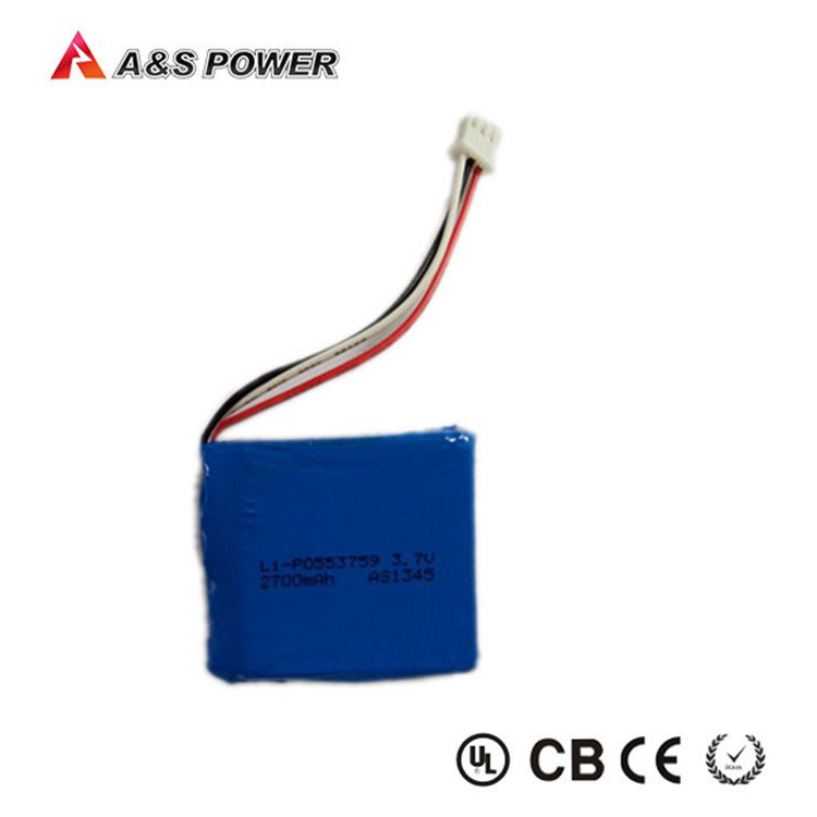Manufacturer Polymer Lithium Battery 553759 Lipo Battery 3.7V 1300mAh for Medical Device