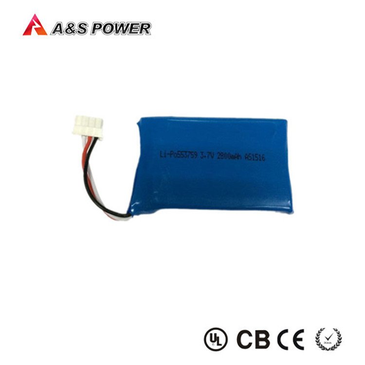 Manufacturer Polymer Lithium Battery 553759 Lipo Battery 3.7V 1300mAh for Medical Device