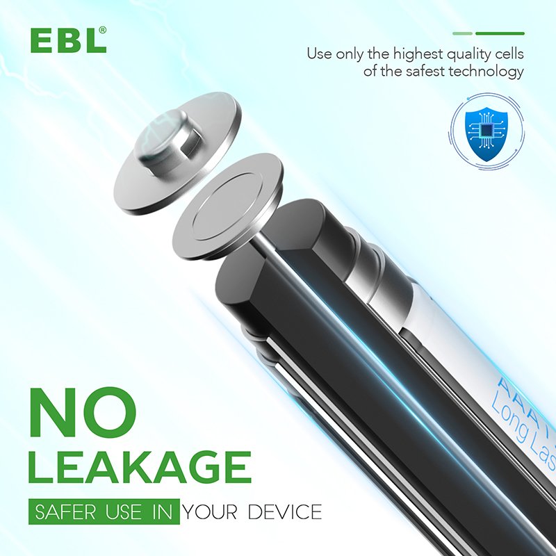 EBL 4PCS Cylindrical Triple A Lithium iron Dry Battery 1.5v 1200mAh AAA Lithium Ion Batteries Pack