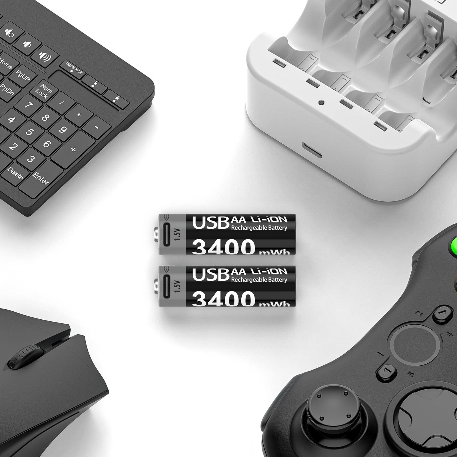 Battery manufacturers wholesale for drone game consoles, 1.5V AA 3400mWh support tpyc-c USB rechargeable lithium-ion battery