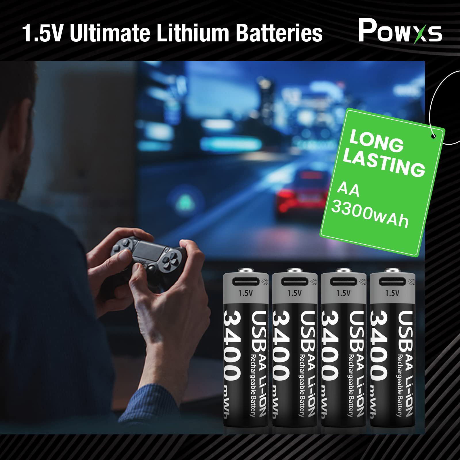 Battery manufacturers wholesale for drone game consoles, 1.5V AA 3400mWh support tpyc-c USB rechargeable lithium-ion battery